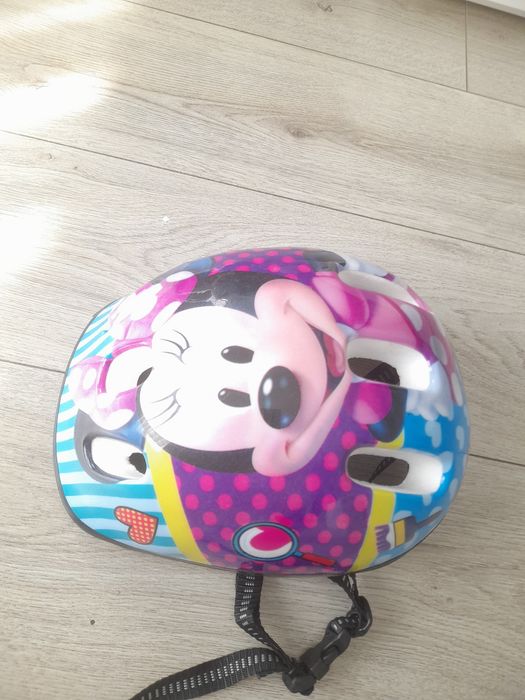 Bicicleta echilibru si casca Minnie Mouse