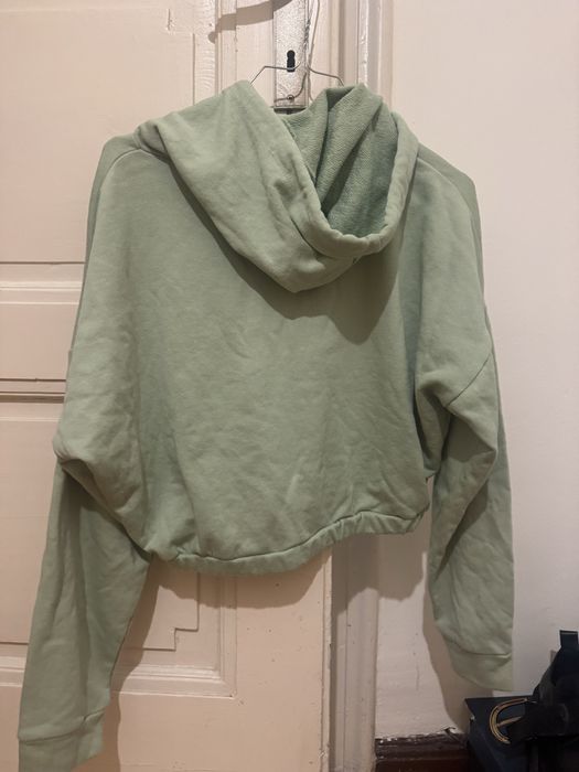 Дамски Суитшърт crop top в зелен цвят