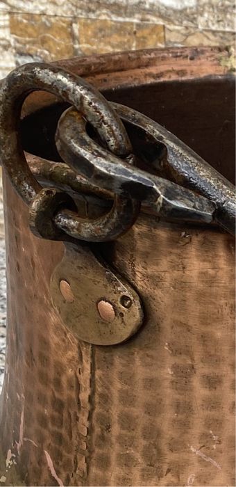 Ceaun  - oala  cupru 6 l alimentar lucrat manual