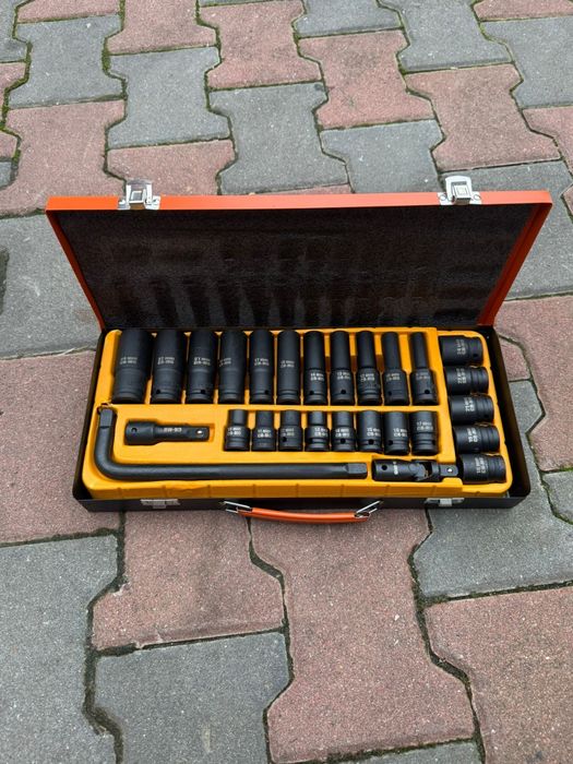 Set de chei tubulare de impact de 1/2”, 27 de piese, cu prelungitor