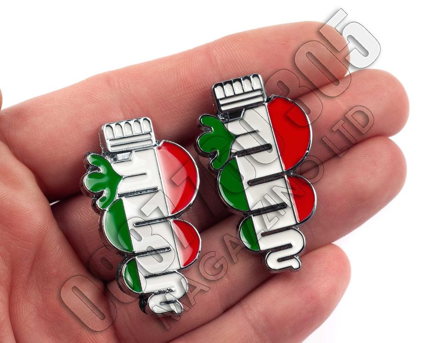 Метална Емблема за Алфа Ромео Змия с Италиански Флаг