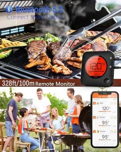 Термометър за месо BFOUR с 6 сонди и Bluetooth