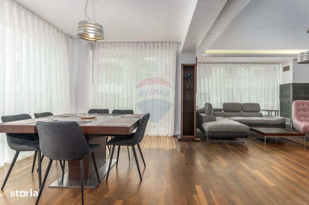 4 camere, semineu, piscina interioara, sauna. sala de sport, parcare
