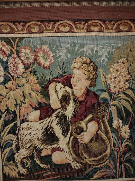 Superba tapiserie franceză lucrata integral manual,lucrare încadrata I