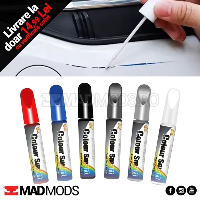 Stift vopsea cu pensula corectie reparatie zgarieturi ciupituri
