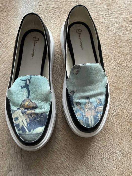 Pantofi designer Bianca Georgescu, masura 37, din piele imprimata