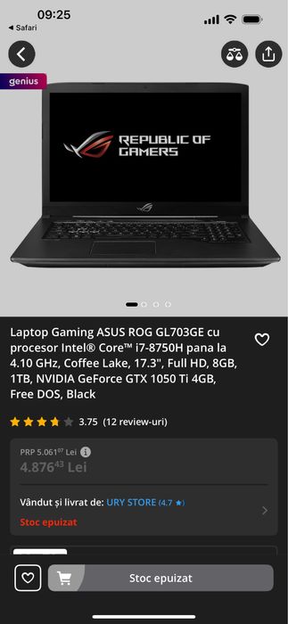 Vand Laptop Gaming Asus ROG