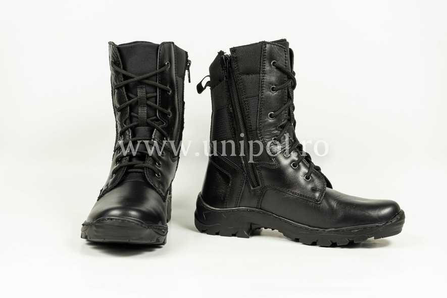 Bocanci tactici piele neagra cu fermoar, Politie, Pompieri, Jandarmi