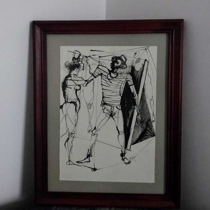 Рисунка - в дървена рамка