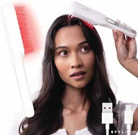 Нова Четка с червена светлина за гъста коса, масаж и терапия жени мъже