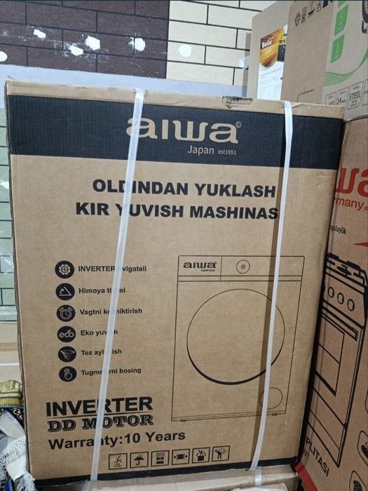 Кир мошина Aiwa 8кг-6кг автомат,инвертор DD матор,пар