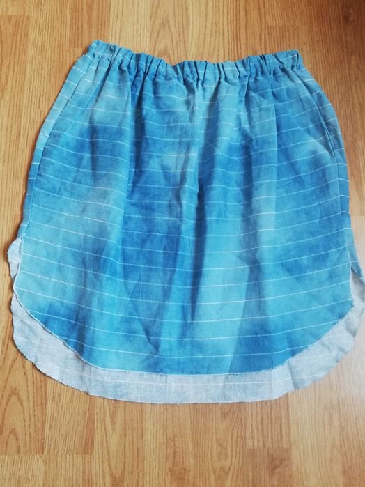 Fusta bleu din in S