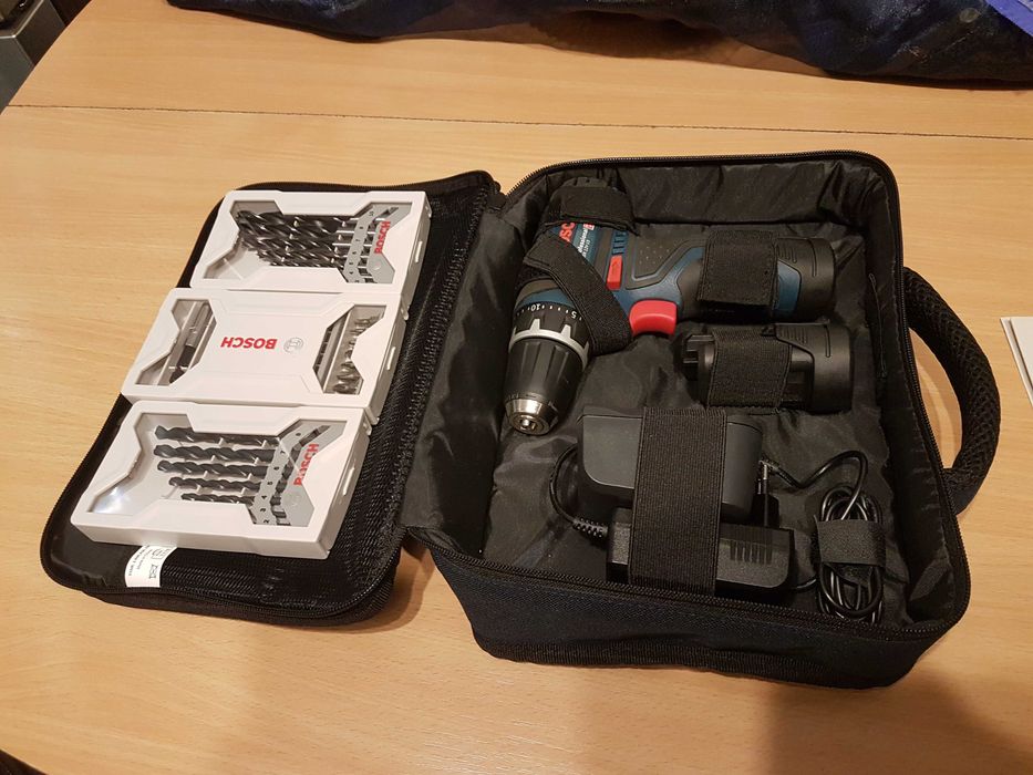 BOSCH Professional GSR 12V-15 Masina de gaurit si insurubat, 2 baterii