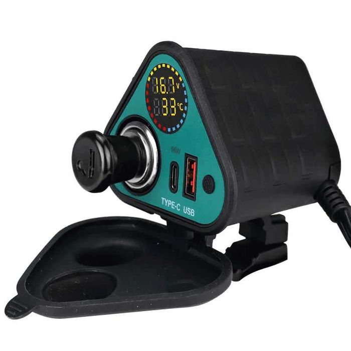 Priză USB, Type-C, bricheta 66W pentru motociclete, ATV-uri și scutere