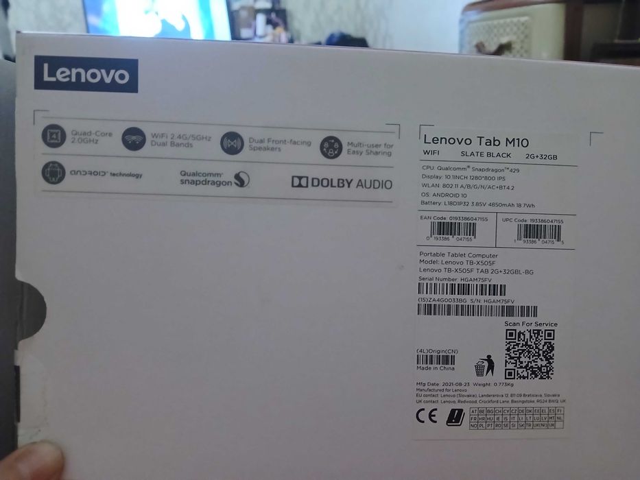 Таблет Леново  tab M10 HD