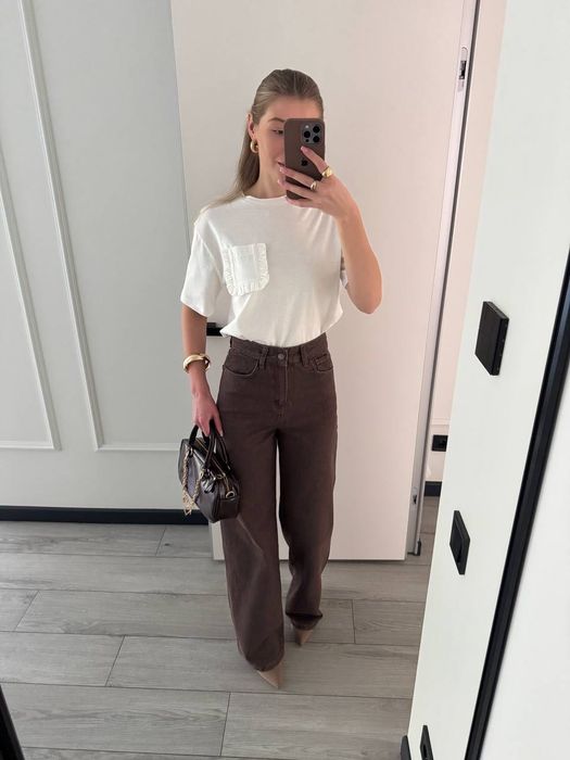 Шоколадни дънки, нови, 34