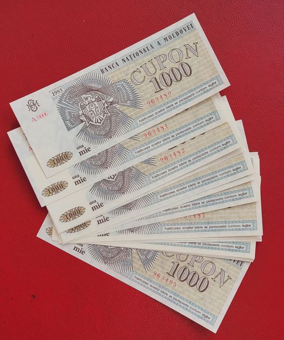 Bancnota Cupon 1000 lei 1993 Republica Moldova