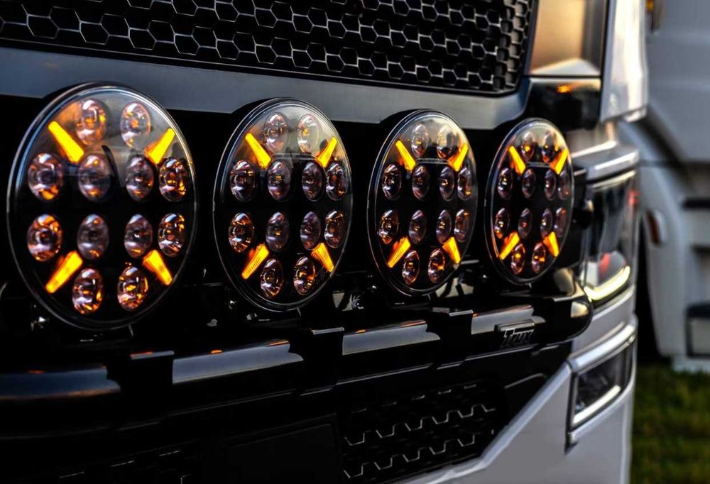 LED Диоден Халоген Фар с Оранжев/Жълт Габарит 12-24V 12 Диода