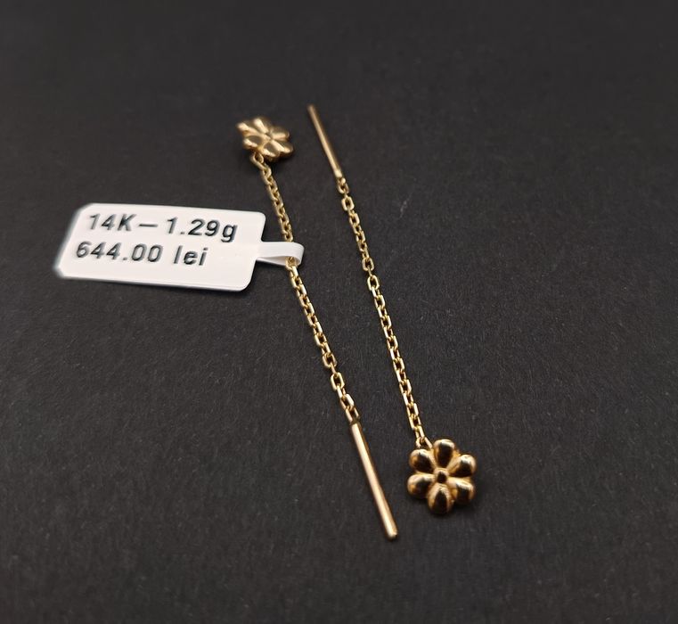 Cercei damă Aur 14k/585. 1,29 gr