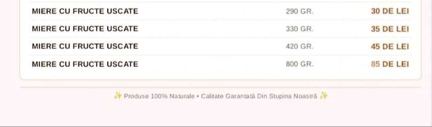 Miere cu fructe uscate
