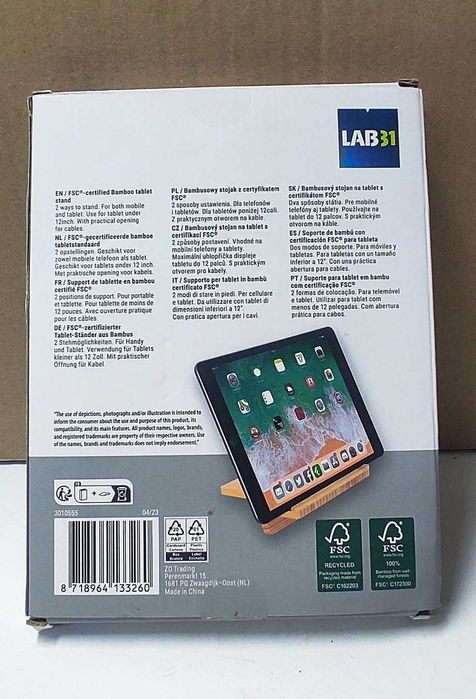 Бамбукова еко стойка за таблет, нова