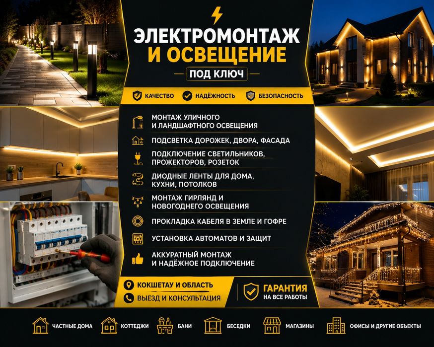 Электромонтаж и современное освещение под ключ