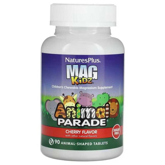 NaturesPlus Mag Kidz Animal Parade порошок и жевательный магний