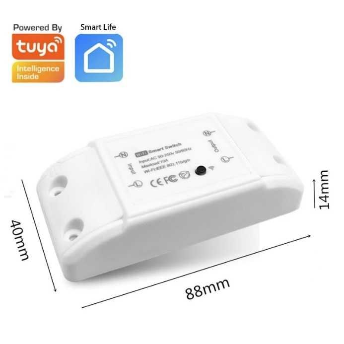 Intrerupator inteligent Releu Smart Switch Wireless Tuya Alexa Google