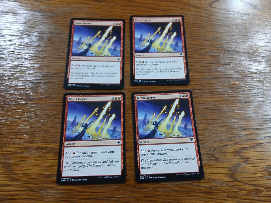 set 4 carti joc Mana Geyser (GN3) pt Magic The Gathering
