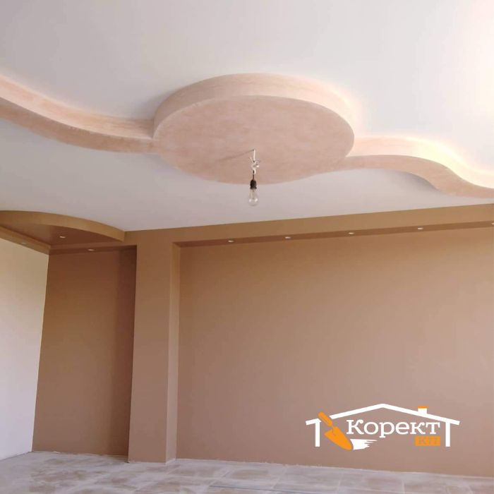 Изграждане на стени с гипскартон, скрито осветление + боядисване