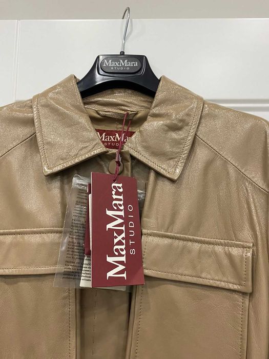 Женский кожаный плащ Max Mara Studio