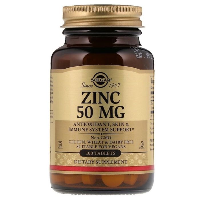 Zinc Solgar 50mg 100 tabl Цинк от Solgar из Америки