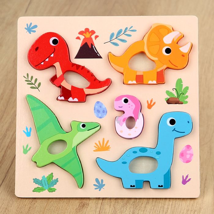 Set Puzzle Incastru Animale Vehicule Insecte Dinozauri Utilitare,5 buc