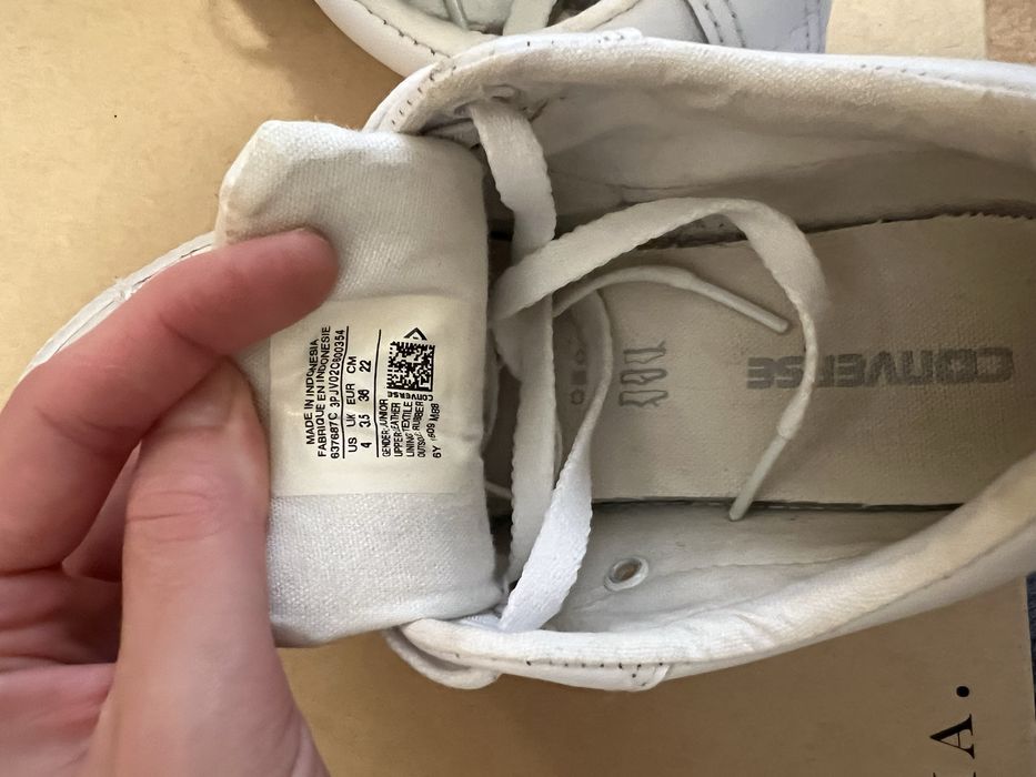 Converse albi Chuck Taylor All Star - Piele naturala