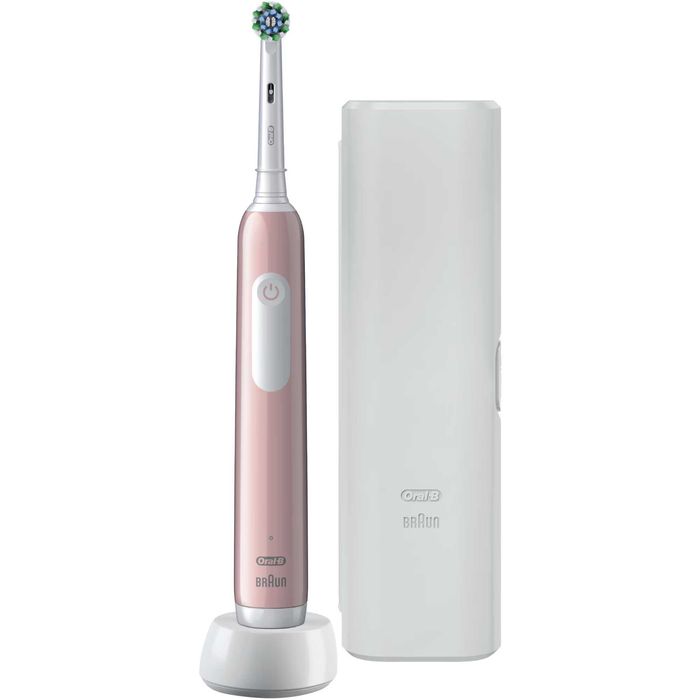 Periuta de dinti electrica Oral-B Pro 1, Curatare 3D, Roz