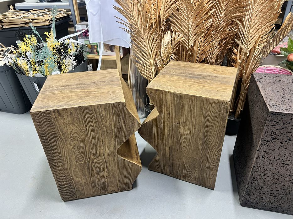 Set 2 măsuțe decorative premium tip beton/lemn – design modern