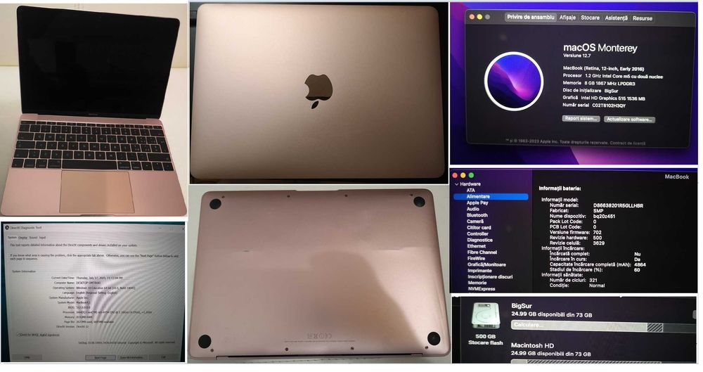 Vand/dezmembrez macbook 2016, 8 Gb DDR3, SSD 512Gb, retina