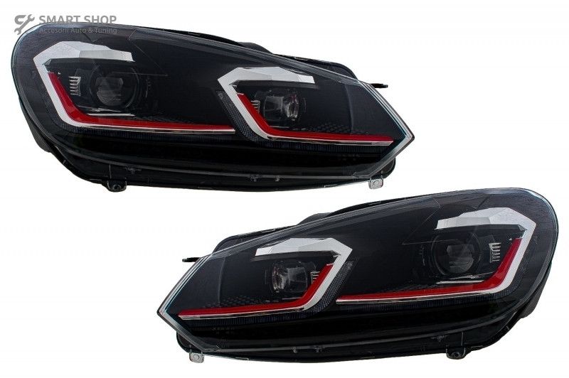 Grila Centrala si Faruri LED Semnalizare Secventiala LHD VW Golf 6 VI