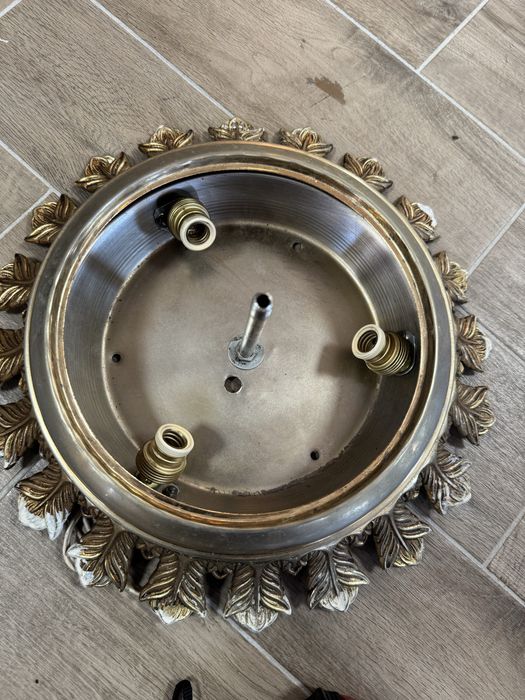 Pereche aplice/plafoniere - bronz si cristal