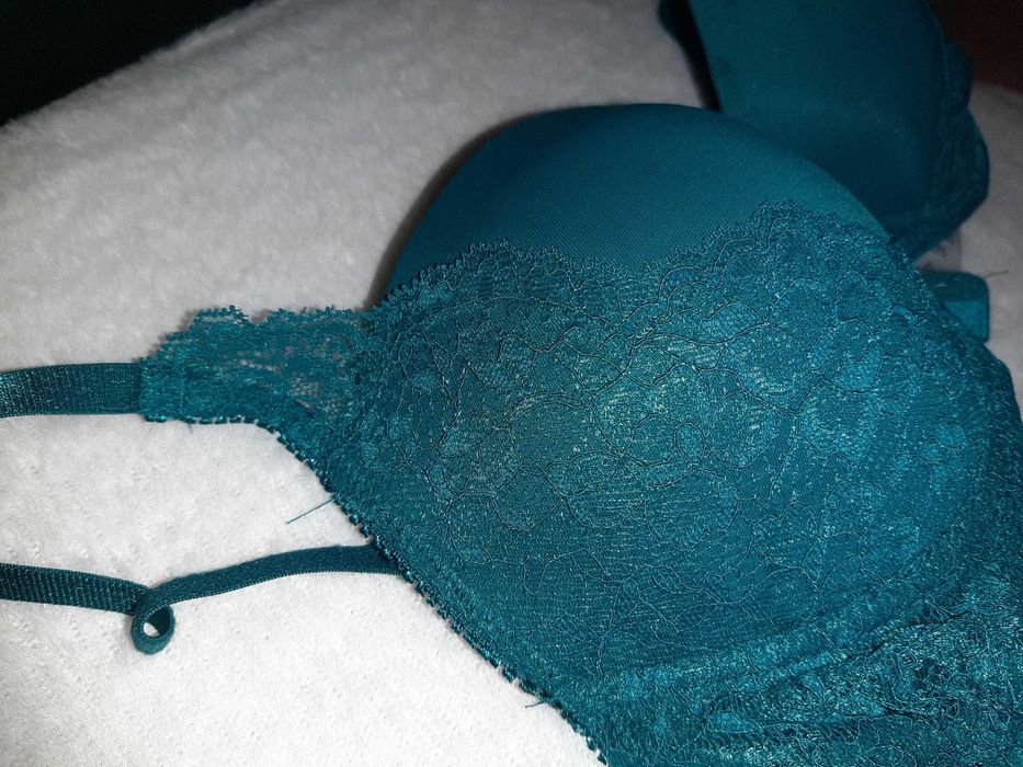 Sutien dantelat turcoaz push-up
