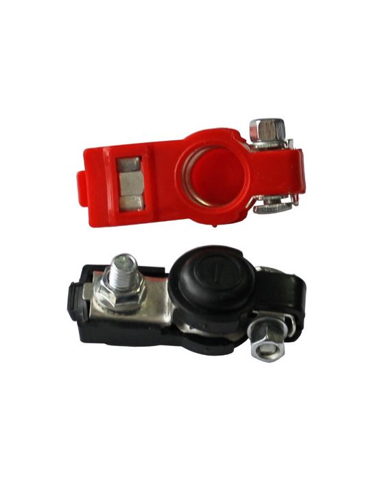 Комплект метални клеми за автомобилен акумулатор с означение: "+" , "-