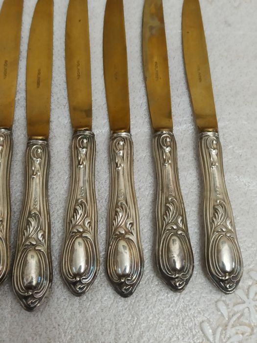 Сребърни стари  прибори Солинген с позлата