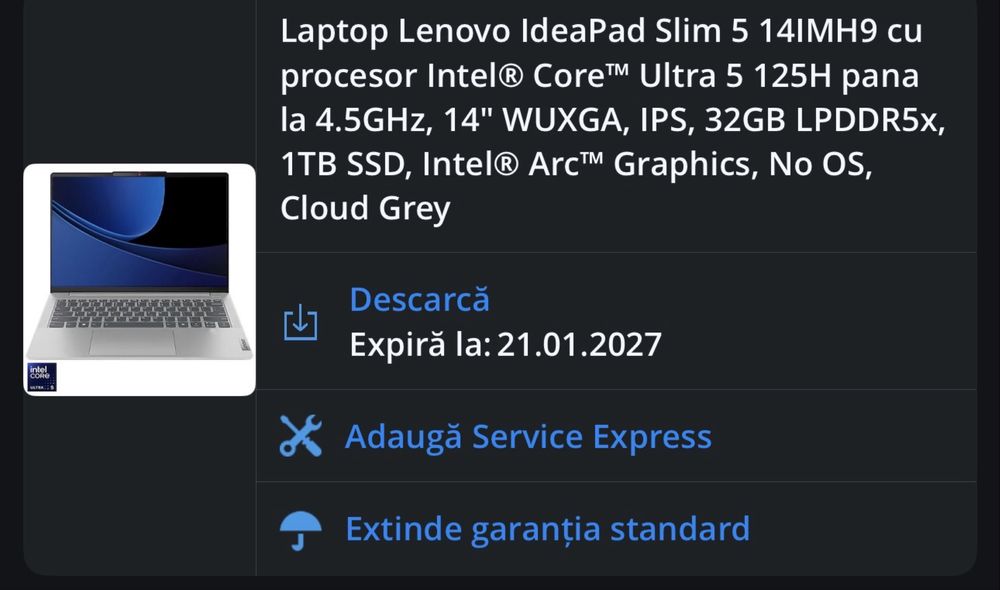 Laptop lenovo ideapad slim 5