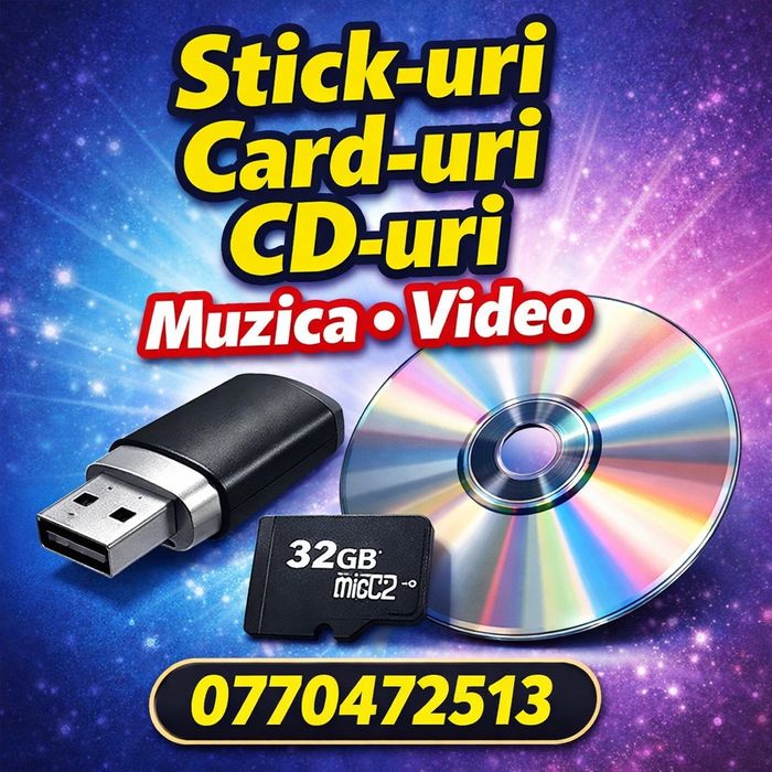Stick Muzica De Petrecere Pe Stick Card CD