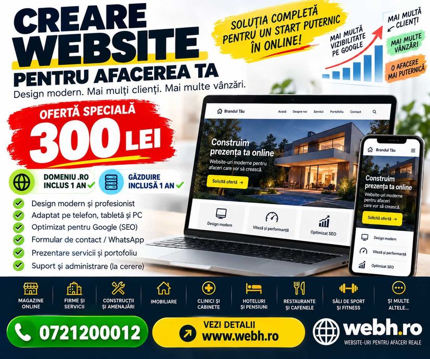 Firma web design - 200 Lei Creare site web - Administrare site