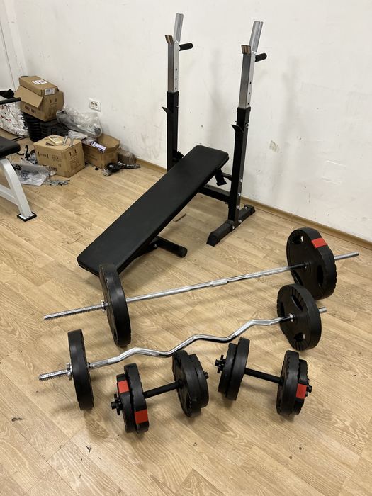 Pachet sala 65 kg Banca piept reglabila plianta cu manere de flotari