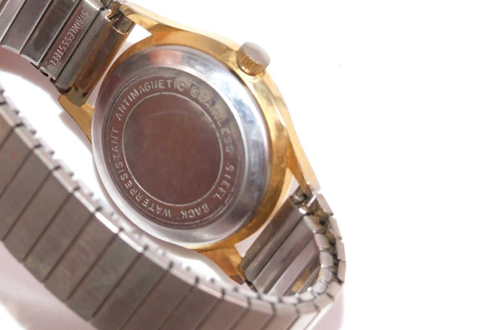 Ceas mecanic elvetian OMIVOX antimagnetic, inox, geam cristal, NOU