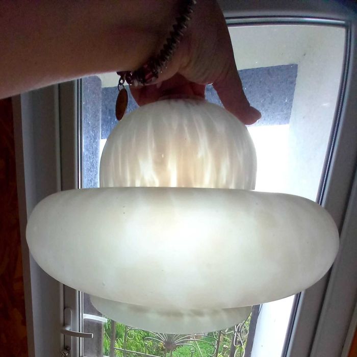 Перде оранжево, зелено, розова кувертюра/тапицерия, абажур