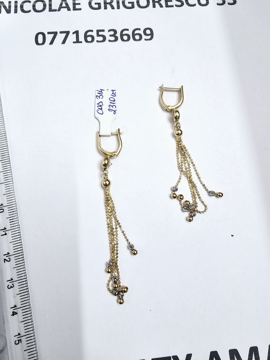 Vand cercei din aur 14 k 4.62 g cod 314