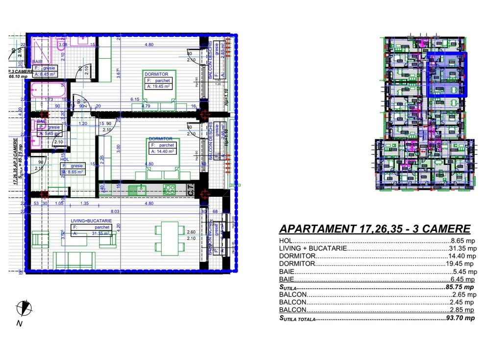 Apartament trei camere